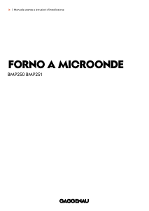 Manuale Gaggenau BMP251100I Microonde