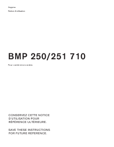 Mode d’emploi Gaggenau BMP251710 Micro-onde