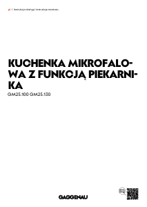 Instrukcja Gaggenau GM251100 Kuchenka mikrofalowa