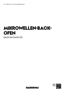 Bedienungsanleitung Gaggenau GM251130 Mikrowelle