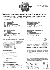 Bedienungsanleitung Filmer 40.126 Fahrradcomputer
