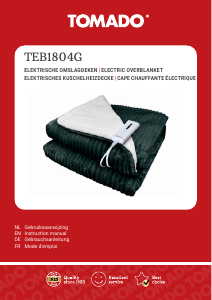Bedienungsanleitung Tomado TEB1804G Elektrische heizdecke