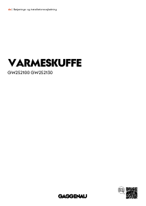 Brugsanvisning Gaggenau GW252130 Varmeskuffe