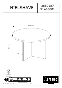 Hướng dẫn sử dụng JYSK Nielshave Bàn cà phê