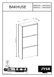 كتيب JYSK Bakhuse (124x65) دولاب أحذية