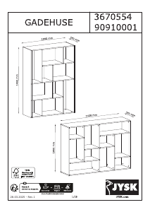 Panduan JYSK Gadehuse Rak Buku