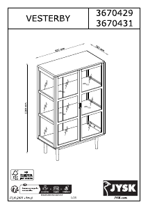 كتيب JYSK Vesterby (126cm) كابينة عرض