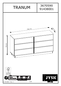 Käyttöohje JYSK Tranum (160x45) Lipasto