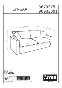 Manual de uso JYSK Lyngaa Sofá