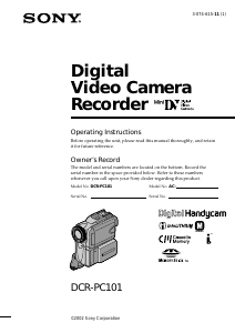 Manual Sony DCR-PC101E Camcorder