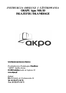 Instrukcja Akpo Isla Zefir Okap kuchenny