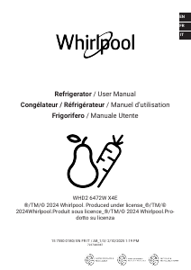 Bruksanvisning Whirlpool WHD2 6472W X4E Kyl-frys