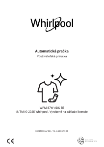 Návod Whirlpool WPM 87W ADS EE Práčka