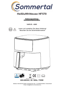 Bedienungsanleitung Sommertal HF570 Fritteuse