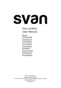 Handleiding Svan SGW3601N Kookplaat