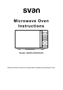 Manual de uso Svan SMWC25900DGN Microondas