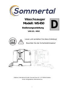 Bedienungsanleitung Sommertal WS450 Matratzenreiniger