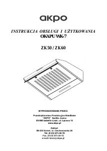 Instrukcja Akpo ZK50 Okap kuchenny