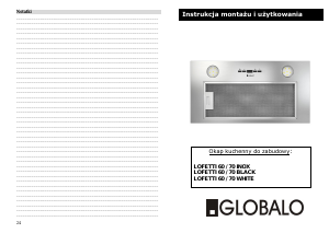 Instrukcja Globalo Lofetti 70 Okap kuchenny