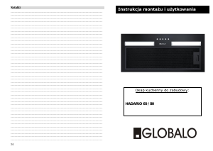 Instrukcja Globalo Hadario 60 Okap kuchenny