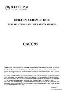 Handleiding Artusi CACC95 Kookplaat
