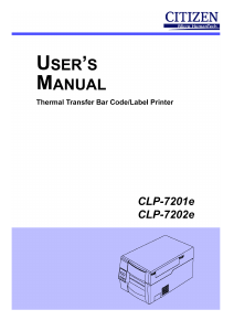 Manual Citizen CLP-7201e Label Printer