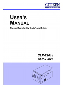 Manual Citizen CLP-7202e Label Printer