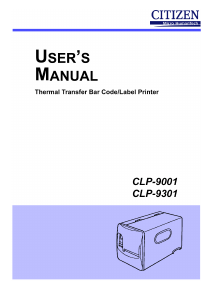 Manual Citizen CLP-9001 Label Printer