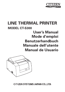 Manuale Citizen CT-S300 Stampante per etichette