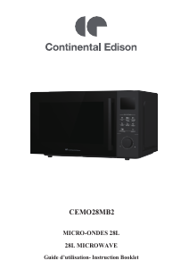 Bruksanvisning Continental Edison CEMO28MB2 Mikrovågsugn