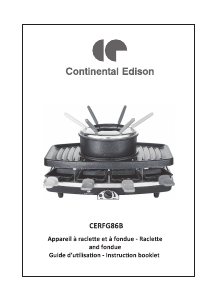 Mode d’emploi Continental Edison CERFG86B Gril raclette