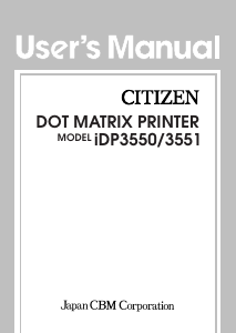 Manual Citizen iDP3551 Label Printer