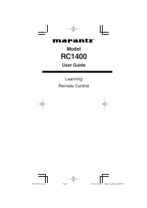 Mode d’emploi Marantz RC1400 Télécommande