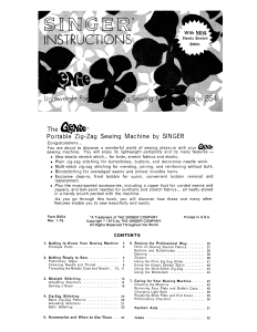 Manual Singer 354 Starlet Sewing Machine