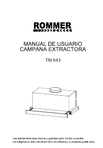 Manual de uso Rommer TM 643 Campana extractora