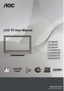 Bruksanvisning AOC LC42K0D7D LCD TV