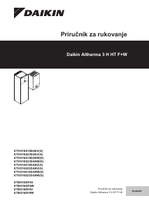 Priručnik Daikin ETVH16S18DA9WG Altherma Bojler za centralno grijanje