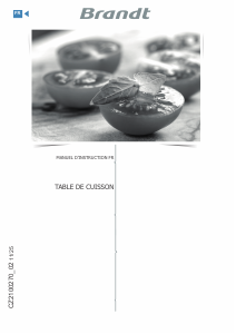 Mode d’emploi Brandt BPI964M Table de cuisson