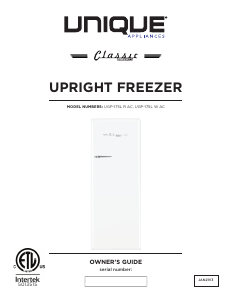 Manual Unique UGP-175L R AC Freezer