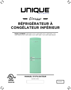 Mode d’emploi Unique UGP-340L O AC Réfrigérateur combiné