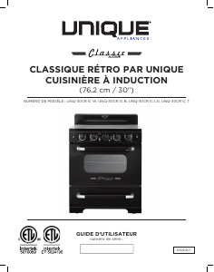 Mode d’emploi Unique UNQ-30CR IC W Cuisinière