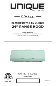 Handleiding Unique UGP-24CR RH W Afzuigkap