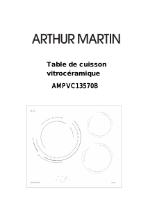 Mode d’emploi Arthur Martin AMPVC13570B Table de cuisson