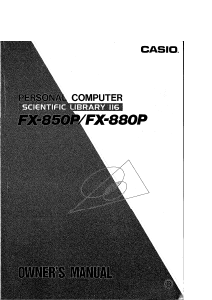 Manual Casio FX-880P Scientific Library 116 Calculator