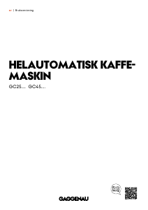 Bruksanvisning Gaggenau GC251130 Kaffebryggare