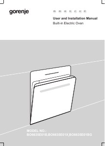 Instrukcja Gorenje BO6635E01BG Piekarnik