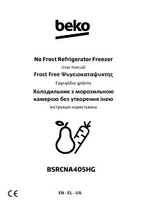 Bruksanvisning BEKO B5RCNA405HG Kyl-frys
