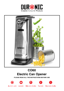 Bruksanvisning Duronic CO60 Konservöppnare