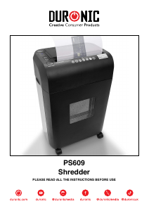 Handleiding Duronic PS609 Papiervernietiger