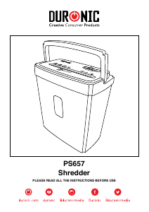 Bedienungsanleitung Duronic PS657 Aktenvernichter